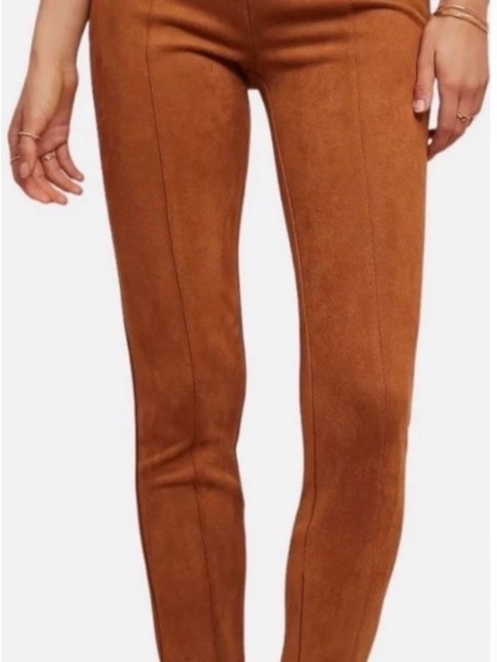 Anthropologie Chestnut Brown Faux Suede Leggings